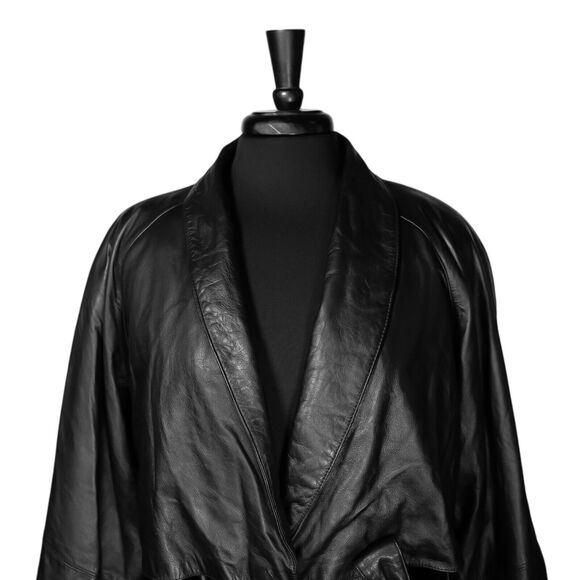 Wilsons Leather Jacket Women's Black Belted Insulated Button Thinsulate Long L - Picture 5 of 9